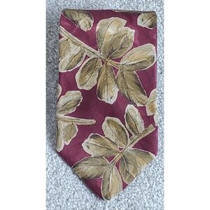 Britches of Georgetown Men's Neck Tie 100% Silk Rust Color With Gold Leaves 54"